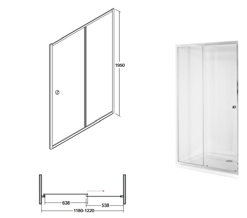 Kabina prysznicowa prostokątna 120x80 cm Duo Slide Besco