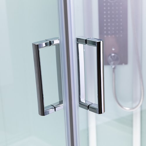 Kabina prysznicowa zabudowana prostokątna profil szczotkowany 100x80 Alma Lewa