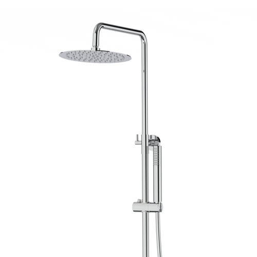 Kolumna prysznicowa w kolorze chrom z baterią termostatyczną deszczownica okrągła CMN01TCH Lugo Corsan