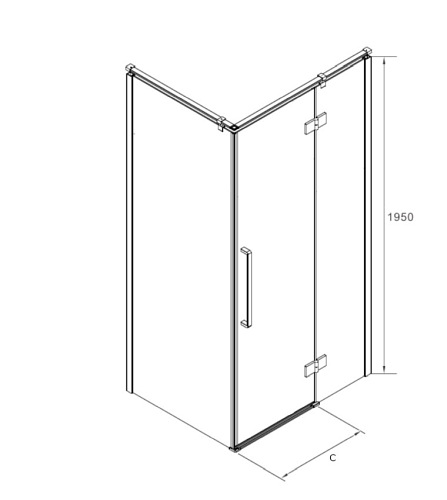 Złota prostokątna kabina prysznicowa 100x80 BK248T08/10ZP Fresh Line Prawa