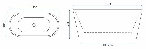 Milano Rea wanna wolnostojąca 170 cm biała
