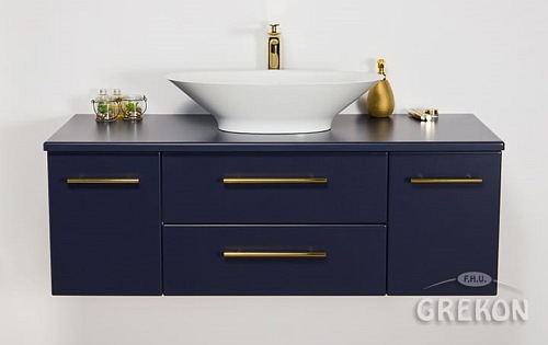 Szafka wisząca z umywalką nablatową 120/50 cm Belli Gold Gante