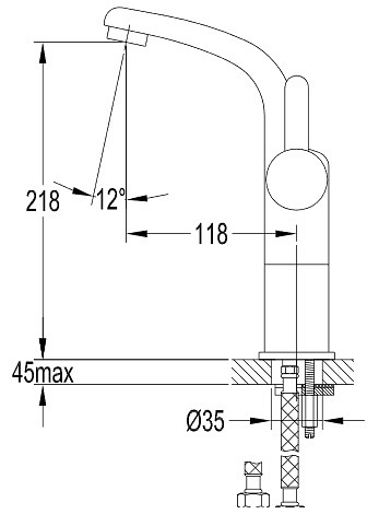 Bateria umywalkowa, kolor złoty Darling DA5012/1GL Omnires