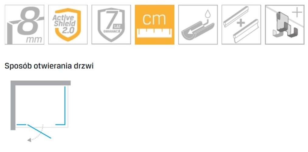 Kabina prostokątna 110x90 lewa EXK-0158 Eventa New Trendy