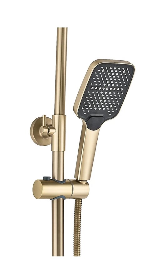 Zestaw prysznicowy natynkowy złoty szczotkowany Joe Rea
