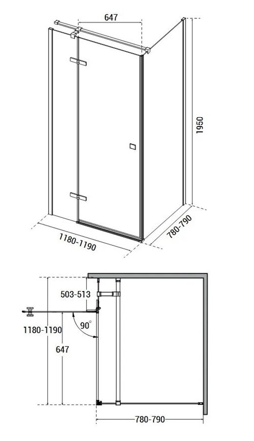 Stal szczotkowana prostokątna kabina prysznicowa 120x80 lewa Pixa Besco PPL128-195GR zdjęcie 8