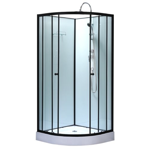 Kabina prysznicowa zabudowana na niskim brodziku półokrągła 80x80 WSH313A-80
