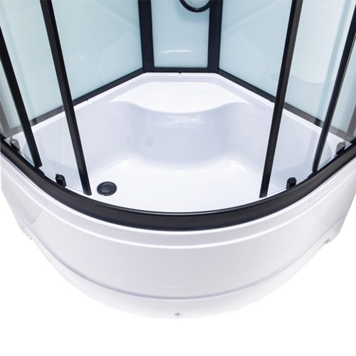 Kabina prysznicowa półokrągła zabudowana na wysokim brodziku 80x80 Nina