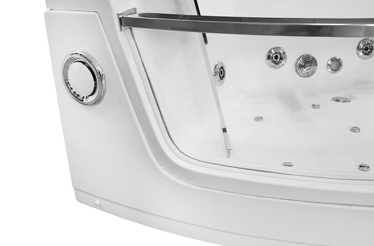 Wanna z hydromasażem przeszklona narożna 141x141 cm MO-0053N