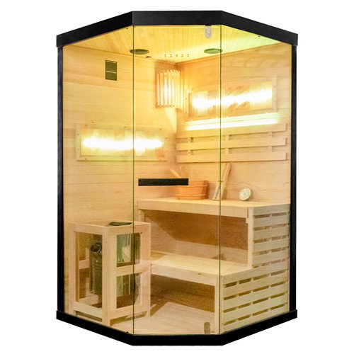 Sauna fińska pięciokątna 2 osobowa wysokotemperaturowa 3,5KW Harvia 120x120 cm Lark2