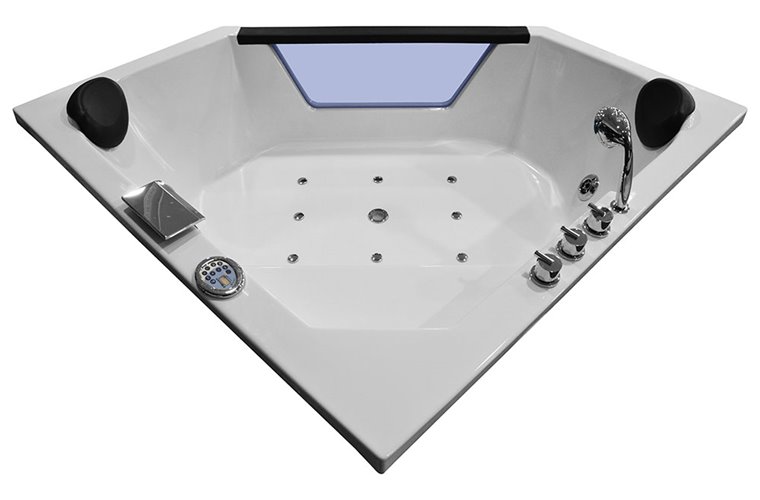 Wanna z hydromasażem narożna pięciokątna 150x150 cm MO-0633