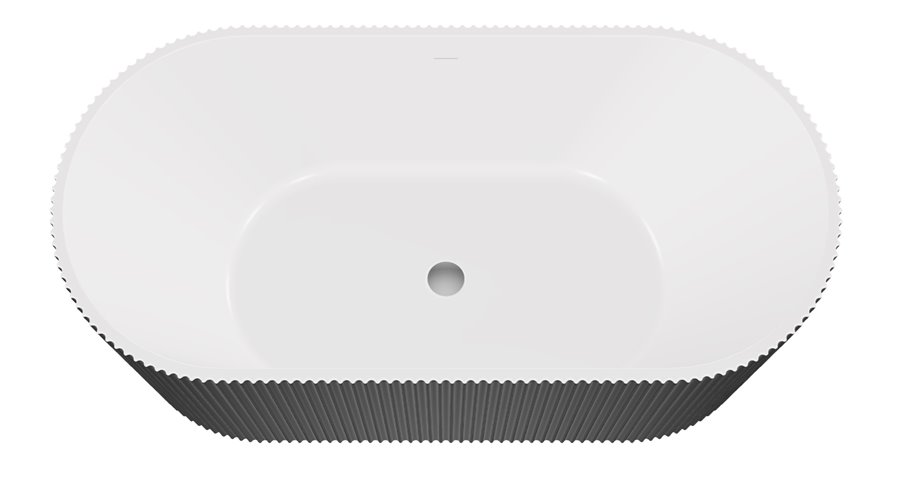 Giuliana B&W Besco czarno-biała wanna wolnostojąca 150 cm syfon chrom WASB-150-G