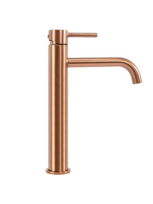 Bateria umywalkowa wysoka Lungo Rea miedź szczotkowana