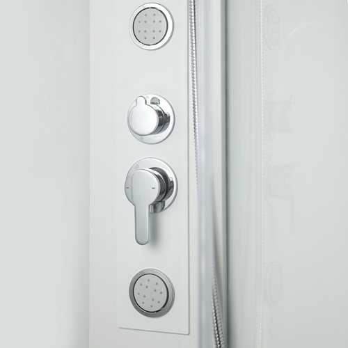 Kabina prysznicowa zabudowana z hydromasażem biała 90x90 Wega WH Kerra