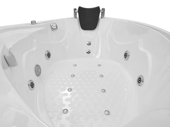 Biała duża kabino wanna spa z hydromasażem i sauną parową 135x135 cm MO-08135BS