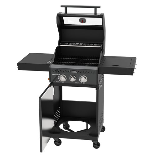 Grill gazowy ZEUS-A kolor czarny ruszt żeliwny moc 8,5 kW + pokrowiec + palnik boczny