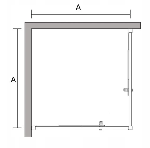 Kabina prysznicowa kwadratowa 90x90 cm szkło grafit