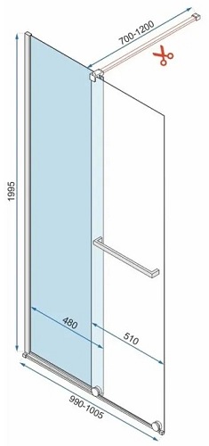 Złota ścianka prysznicowa rozsuwana 100 cm Cortis Gold Rea