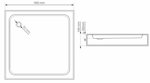 Brodzik prysznicowy kwadratowy 90x90 cm BVTSQ90/14 Bravat
