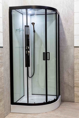 Kabina z hydromasażem czarny profil 90x90 Petrus Kerra