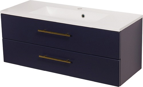 Szafka wisząca z umywalką granatowy mat 100 cm Belli Gold Gante