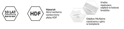 Brodzik do kabiny prysznicowej, kwadratowy 80x80 Axim Besco