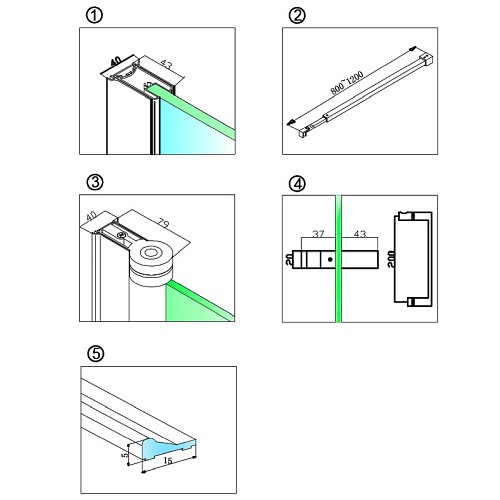 Kabina prysznicowa 100x100 kwadratowa drzwi pełne uchylne KZ1190C