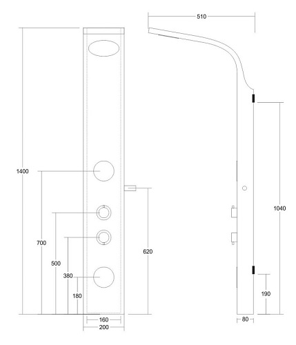 Bali Corsan panel natryskowy bambusowy chrom bateria termostat B-231