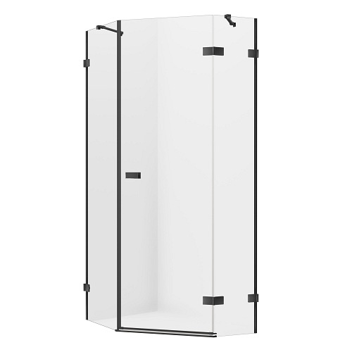Kabina pięciokątna stal szczotkowana 100x80 EXK-3836 Avexa New Trendy Gunmetal Brushed