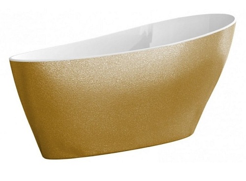 Wanna wolnostojąca + klik-klak chrom złota Keya Glam Besco 165x70 cm