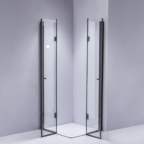 Czarna kabina prysznicowa drzwi składane kwadratowa 90x90 BS05B