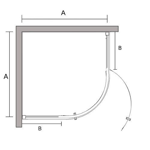 Czarna kabina prysznicowa jednoskrzydłowa 80x80 Stylio BK501RTK+