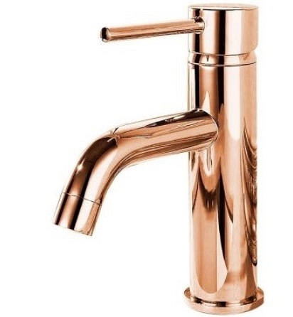 Bateria umywalkowa niska kolor miedzi Lungo Gold Rose Rea