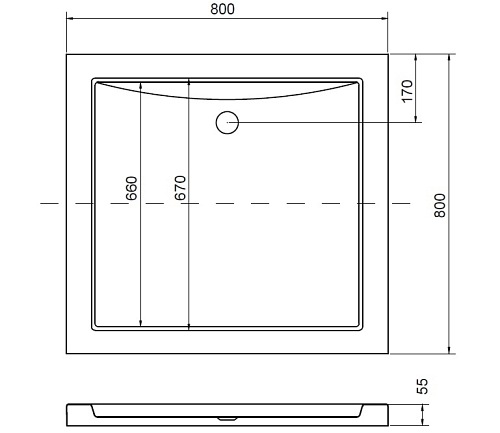 Brodzik kwadratowy 80x80 Aquarius Besco