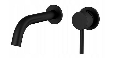 Bateria umywalkowa w kolorze czarnym Lungo Black Rea