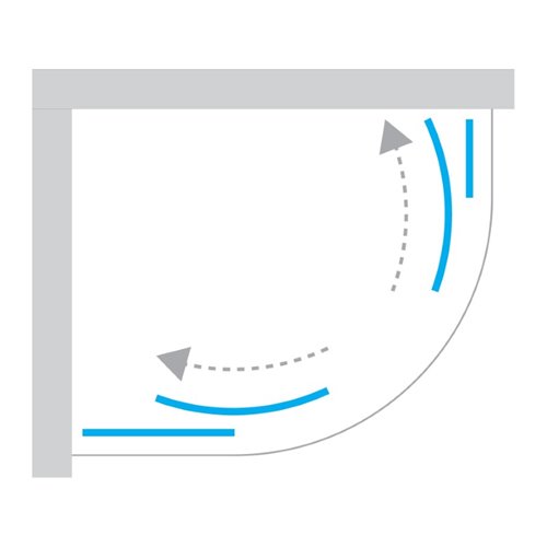 Kabina asymetryczna 120x85 cm profile chrom K-5471 New Varia New Trendy