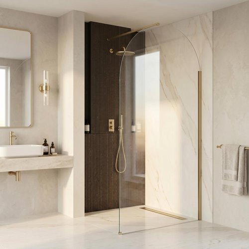 Zaokrąglone szkło walk-in detal