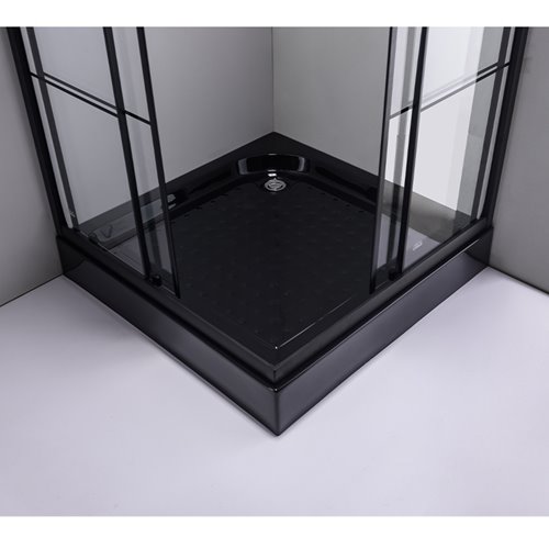Kabina prysznicowa kwadratowa loftowy styl 90x90 czarne szprosy BL32B
