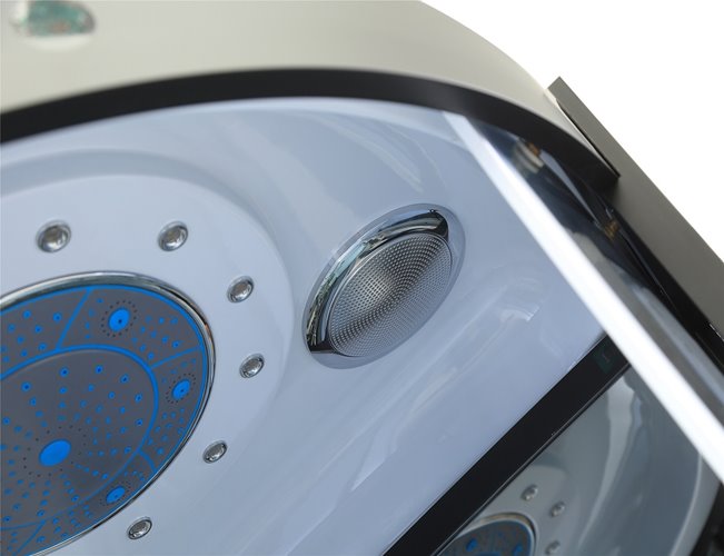 Kabina prysznicowa sauna parowa hydromasaż półokrągła zabudowana czarna 100x100 MO-0513CBS