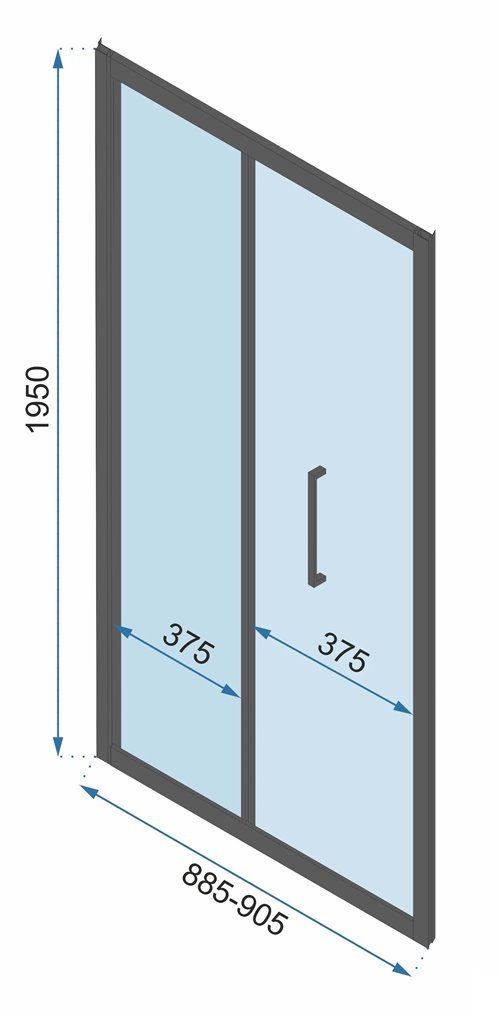 Złota kabina prysznicowa przyścienna drzwi składane 90x90 Rapid Fold Gold Rea