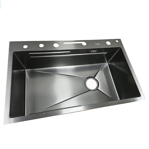 Zlewozmywak kuchenny stalowy jednokomorowy czarny ARGOS 68X46 ASI 304