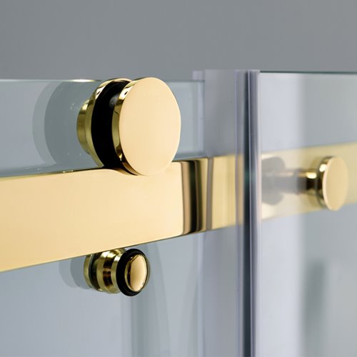 Złote drzwi prysznicowe do wnęki 105-110 cm rozsuwane SH03CG szkło 8 mm