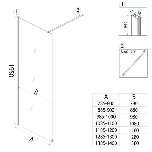 Flexi Rea ścianka prysznicowa do łazienki 100 cm profil chrom zdjęcie 7