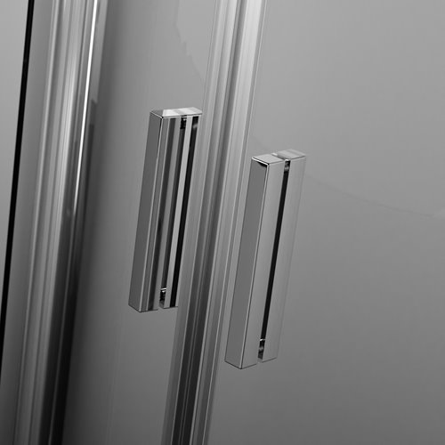 Zarya Besco chromowana kabina prysznicowa 80x80 powłoka ProClean + biały brodzik 4,5 cm Axim