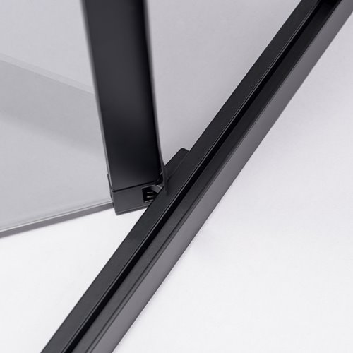 Czarna prostokątna kabina prysznicowa Kira 110x80 drzwi rozsuwane do wewnątrz