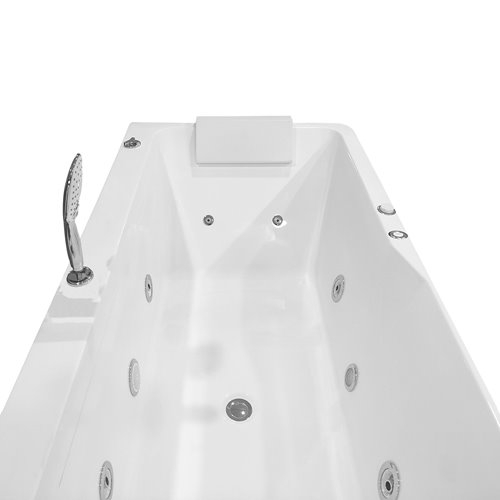 Przyścienna wanna z hydromasażem prostokątna konglomerat 170x80 cm MO-1803B