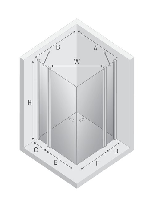 Kabina prysznicowa prostokątna 80x90 K-4352 New Soleo New Trendy