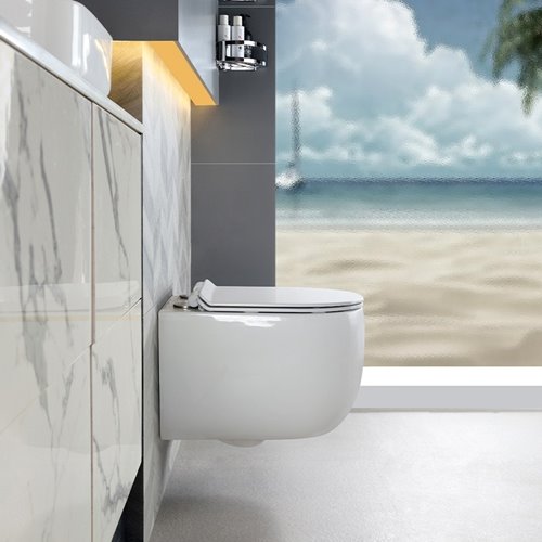 Zestaw podtynkowy stelaż GEBERIT DUOFIX + miska LAKE-WH-TR-01 + przycisk DELTA 50 chrom