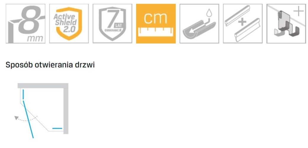 Czarna kabina prysznicowa pięciokątna prawa 90x90 EXK-6291 Eventa Black Chrome New Trendy