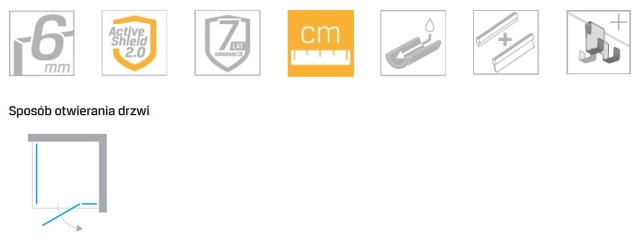 Czarna kabina prysznicowa prawa 100x80 EXK-6892 Avexa Black XR New Trendy